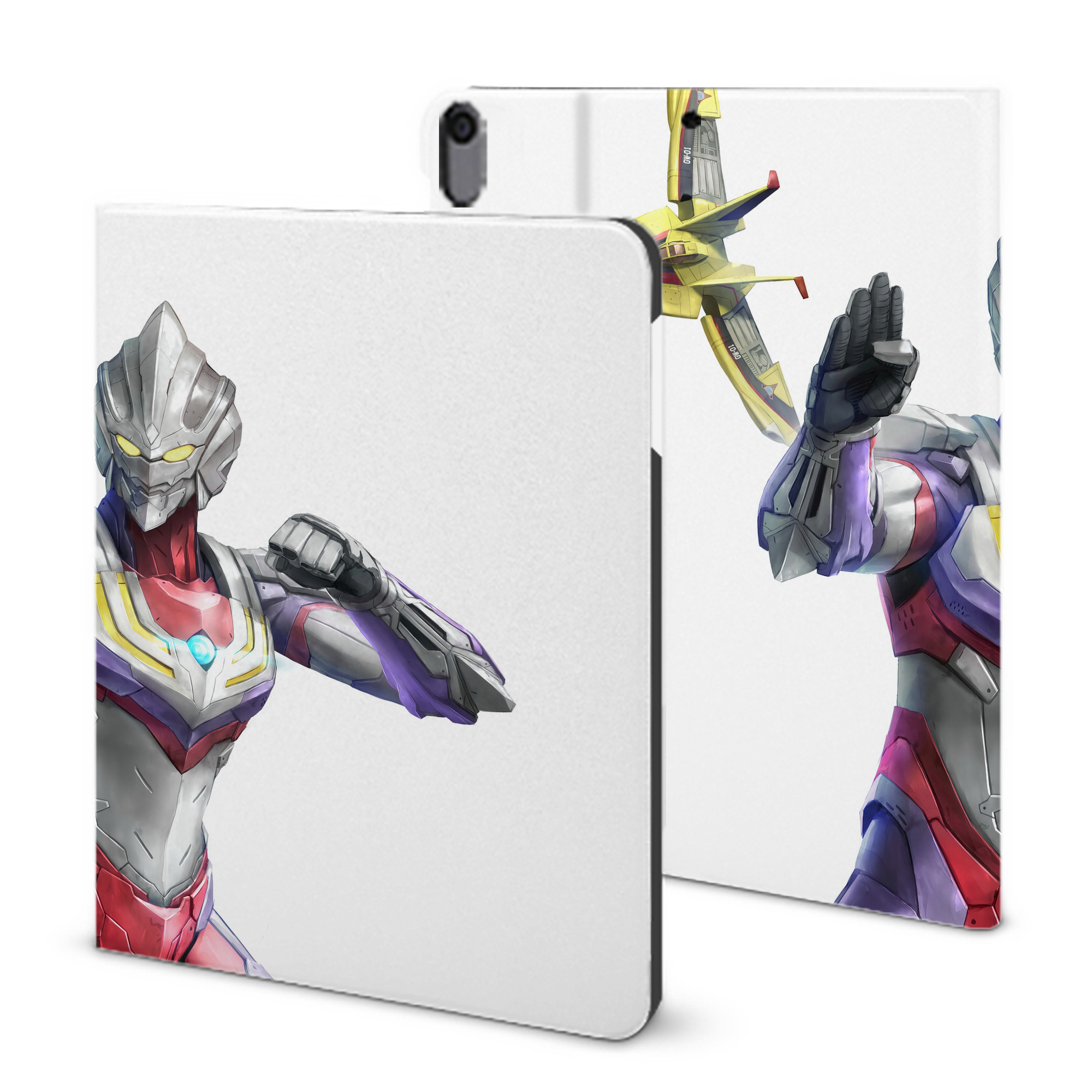 （画像用） ウルトラマン Ultraman IPad ケース ブック型 PUレザー TPU 耐衝撃 軽量 薄型 ペン収納なし 全面保護 IPad 各モデル対応